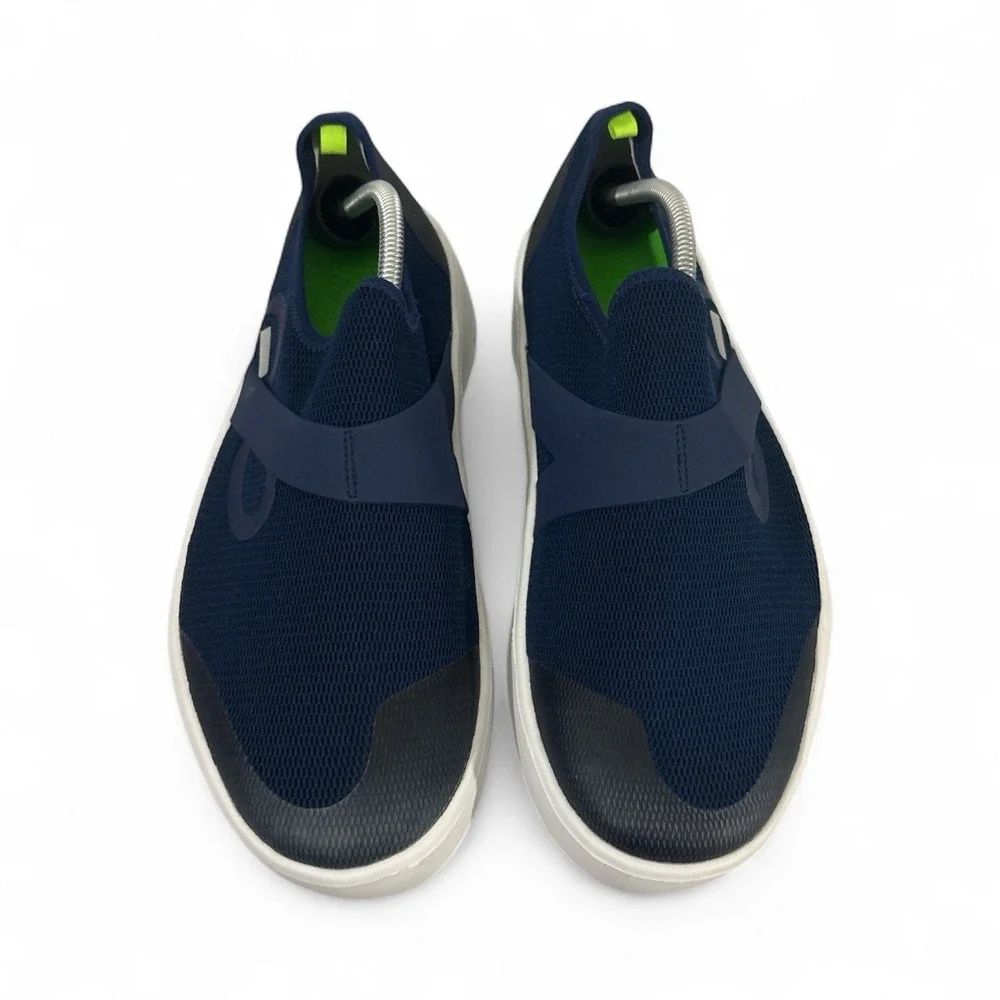 OOFOS OOmg‎ Mesh Low Men's Trainer Navy/White Slip‑On Comfort Recovery Size 12.5